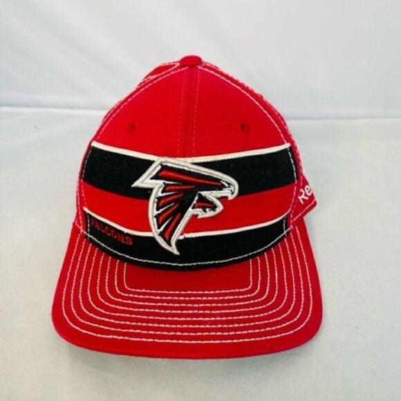 2002 Vintage Reebok NFL Atlanta Falcons Stretch Fit Official Hat Cap Red S/M Exc - Picture 2 of 7